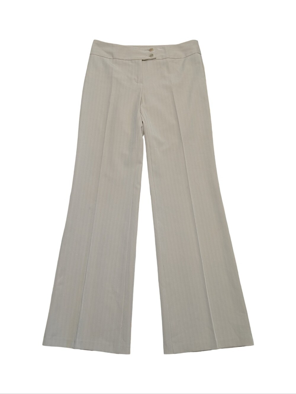 United Colors Of Benetton Khaki Pinstripe Wide Leg Trouser Pants Pleat Front